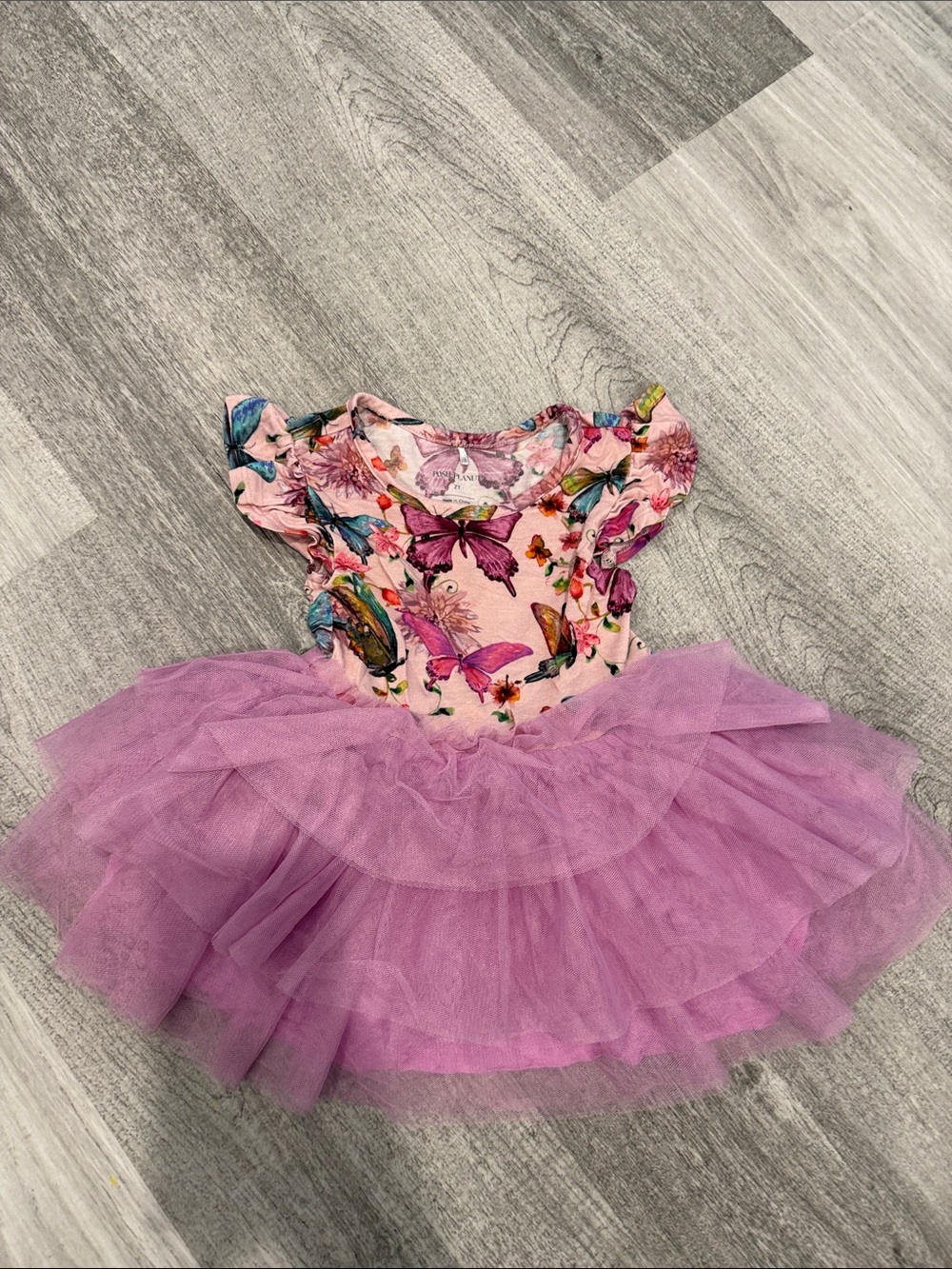 Posh Peanut Pink & Purple Butterfly Tutu Dress